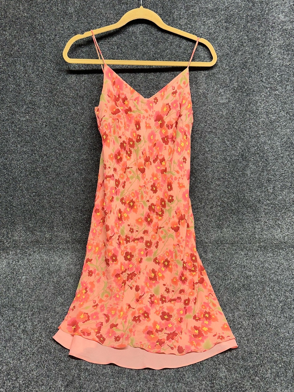Silk Pink Slip Dress Fairy Whimsical Coquette Floral Bias Cut wedding guest